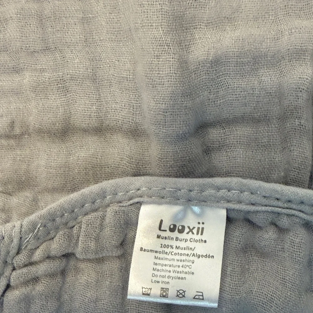 Gray Muslin Burp Cloth LOOXII